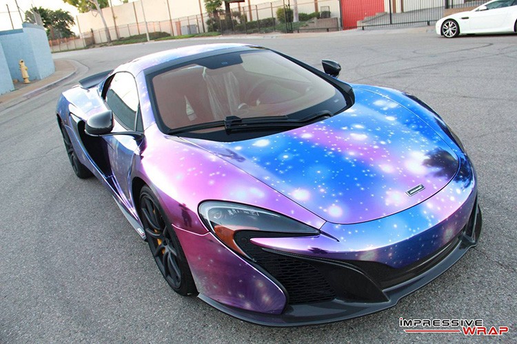 McLaren 650S Spider sac so voi decal Galaxy Chrome